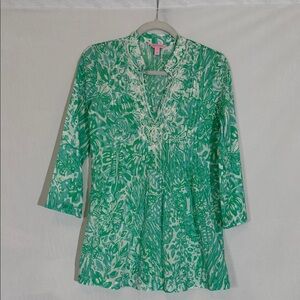 Lilly Pulitzer Sarasota Tunic Top Size XS Beaded And Embroidered EUC